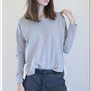 Pharaoh velvet panel heather grey/snow sweater